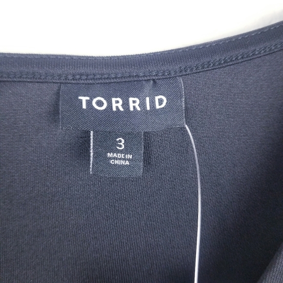 Torrid Fluted Fit & Flare Mini Dress Scuba Black NWT - Picture 7 of 13